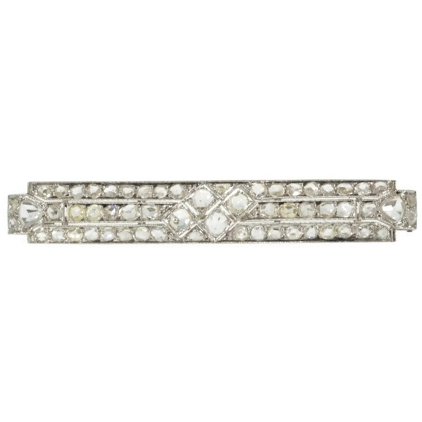 Impressive Art Deco diamond bar brooch